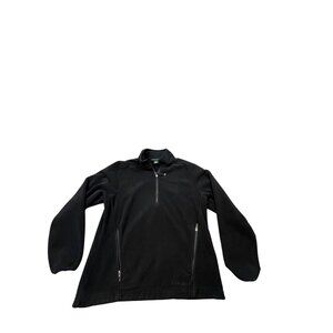 L.L. Bean Womens Medium Black Fleece Half-Zip Pullover Outdoors Hiking Jacket